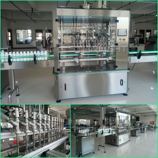 星火新款液體灌裝機(jī)廠房生產(chǎn)線組建實(shí)拍圖