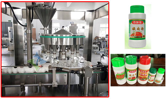 回轉(zhuǎn)式調(diào)味品灌裝機(jī)客戶案例