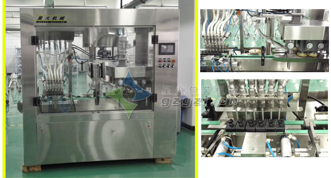 六頭自動(dòng)膏體灌裝機(jī)實(shí)物圖